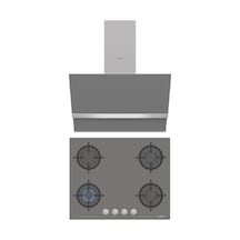 Simfer Steam Gri 2'li Cam Ankastre Set (3656 Ocak + 8740 Davlumbaz)