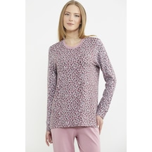Sementa Rahat Kalıp Leopar Kombinli Pijama Takım - Pembe Pembe