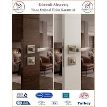 Çelebi Nergis Rozetli İç Kapı Kolu - Parlak Nikel - Wc Banyo