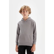 DeFacto Erkek Çocuk Cepli Kapüşonlu Kalın Okul Sweatshirt C7565A824AUGR436