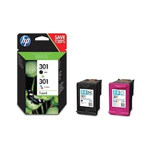 HP N9J72AE (301) SIYAH/UC RENKLI 2 LI PAKET MUREKKEP KAR