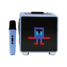15w 11x11 Piksel Led Ekranlı Karaoke Bluetooth Hoparlör Mavi Bts-270