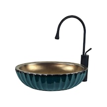Yeşil Bronz Tezgah Üstü Çanak Lavabo Renkli
