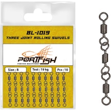 Portfish Bl-1019 10 Adet Zincir Fırdöndü 3 Lü 5 No