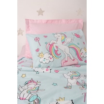 Cotton Box Junior Tek Kişilik Lastikli Çarşaflı Nevresim Takımı Twinka Pembe Çok Renkli