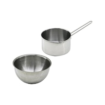 2 Parça Sütlük Ve Sosluk Seti - 14 Cm Ve 17 Cm - Paslanmaz Çelik Renkli