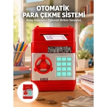 Kırmızı Şifreli Atm Kasa Para Yutan Kumbara - Lisinya
