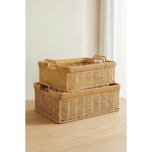 Digithome 3'lü Hasır Rattan Organizer Sepet - Bb6064 Diğer
