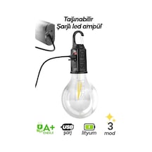 Taşınabilir Şarjlı Led Ampül Outdoor Kamp Bahçe Lambası 10w Askıl