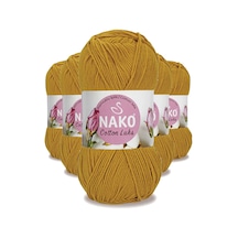 5 Adet Cotton Lüks Yelek Tunik Kazak Bluz Hırka İpi Yünü Hardal 97555