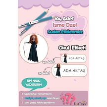 Merida Temalı Özel İsminiz Yazılı Okul Etiketi Diğer