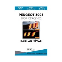 Peugeot 3008 İle Uyumlu Petek Desenli Stop Sticker Kolay Uygulama Uzun Ömürlü, Parlak Siyah Abanoz