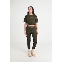 Koza Butik Kadın Kısa Kollu Yazı Baskılı Eşofman Takımı 3763-23 001