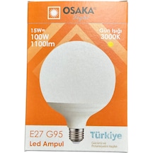 Osaka 15w 100w 3000k Günışığı E27 Duylu G95 Led Glop Ampul