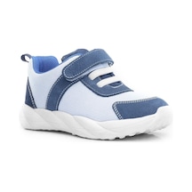 Rakerplus Barefoot Hakiki Deri Krem Lacivert Cırt Cırtlı Çocuk Spor Ayakkabı Krem