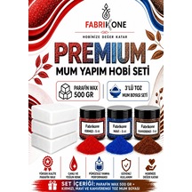 Premium Mum Yapım Hobi Seti - Parafin Wax 500 Gr - 3'lü Toz Mum Boyası Seti - Kırmızı, Mavi, Kahverengi Bkfabpw5003kmkh Karışık