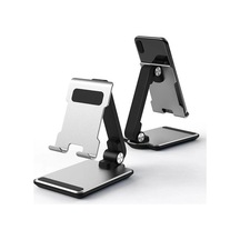 Voguecode Evrensel Mini Katlanabilir Cep Telefonu Tablet Tutucu Masaüstü Alüminyum Alaşımlı Braket Standı Siyah Yok Havalandırma E13kda