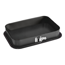 Fisko Dikdörtgen Kelepçeli Kek Kalıbı - Ekstra Sızdırmaz Taban Siyah