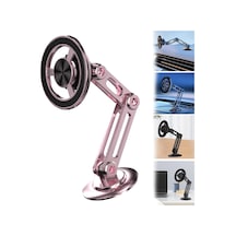 Samdoo 2024 Yeni Araç İçi Manyetik Telefon Tutucu - 360 Dönebilir, Güçlü Yapışkan, Gül Altın Renk Diğer