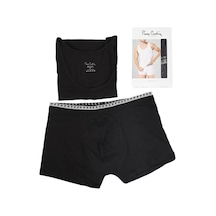 Pierre Cardin Siyah Erkek Çeyizlik Likralı - Pamuklu Atlet & Boxer Seti Q1.u.5o.k0.k.a.p.c Siyah