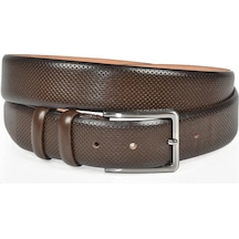 Deepsea Kahve Erkek Nokta Desenli Klasik Kemer 3,5 Cm Hakiki Deri Kemer 2104489 Kahve