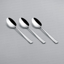 Nehir Deniz Sade 12 Adet Tatlı Kaşık Takımı Gümüş