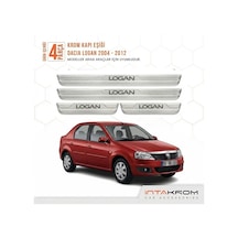 Dacia Logan 2004-2012 Uyumlu Satine Krom Kapı Koruma Eşiği 4 Prç