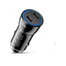 60w Turbo Araç Şarjı 2 Type-c Girişli Şarj Akım Korumalı Araç Çakmaklık Şarjı 12v-24v Araç Şarj