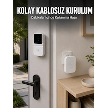 Mey İthalat Hd Kameralı Beyaz Görüntülü Kapı Zili Çift Yönlü Sesli Wi-fi Akıllı Kapı Zili