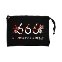 Iron Maiden 666 Siyah Clutch Astarlı Cüzdan / El Çantası Siyah
