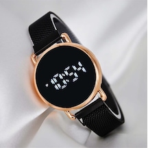 Desingshop Rose Gold Yuvarlak Kadran Dijital Kadın Kol Saati Dsg9