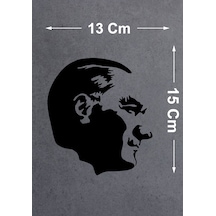 Sticker Dizayn Atatürk Silüet Sticker - Araba Oto Motosiklet Karavan Cam Sticker - 00392 15x13 Cm