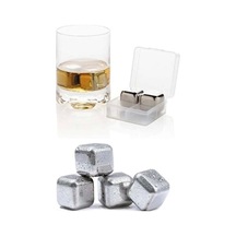 4'lü Çelik Metal Kaplama Viski Taşı Soğutma Buz Küpü Renkli