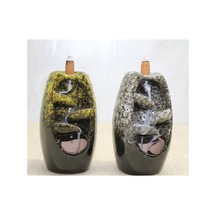 4 Adet Seramik Geri Akış Tütsülük Backflow Incense Holder, Seramik Tütsü Brülörü Model Alk4437 13x7 Cm