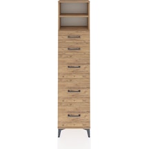 Arges Dolap 2 Raflı 5 Çekmeceli 44x30x182 Çam-çam Atlas Çam