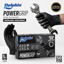 Dolphin Nitril Powergrip Ekstra Kalın Elmas Dokulu İş Eldiveni L 50'li Paket Diğer