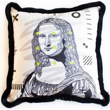 Mona Lisa Kadife Yastık/kırlent Dolgu Boncuk Elyaf Uluslararası Yıkama Ve Solmama Sertifikası Çok Renkli