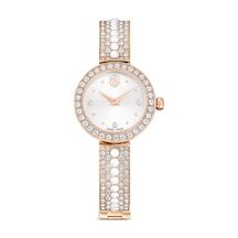 Matrix Pearl Bangle Halka Bileklik Saat, Kristal Bileklik, Pembe Altın Rengi Yüzey Çok Renkli