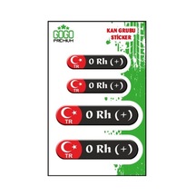 Kan Grubu Iıı 0 Rh + Siyah Dörtlü Damla Etiket