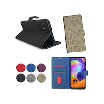 Samsung Galaxy A03 Kılıf FitCase Fabric Kapaklı Cüzdanlı