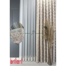 Tül Perde Brillant Marka Dharma Desen Ttm Zemin Kumaş Ultra Dökümlü Ekru