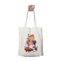 Art Hediye 08 Simpson Cats Kediler İki Taraf Kalıcı Yıkanabilir Okul Plaj Omuz Bez Çanta Çok Renkli