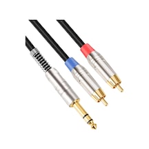 Sones 6,35 Mm Erkek - Çift Rca Erkek Ses Kablosu, Kablo Uzunluğu: 1,8 M
