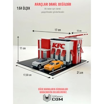 3d Baskı 1/64 Ölçekli Kfc Bina Tasarımlı Diorama Araç Sergileme Garajı