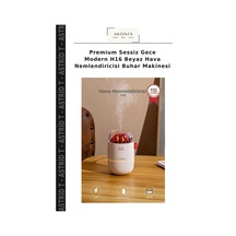 Premium Sessiz Gece Modern H16 Beyaz Hava Nemlendiricisi Buhar Makinesi