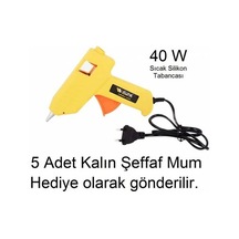 Sıcak Silikon Tabancası Profesyonel + 5 'li Mum 40 W