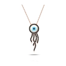 Brezza Lusso Jewelry Gözlü Sedef Taşlı Denizanası Kadın Gümüş Kolye 42 CM
