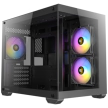Antec Cx600m Rgb Mini Tower Oyuncu Kasası - 270 Panoramik Temperli Cam - 3x120mm Argb Fan - Micro-atx / Itx - Usb Type-c - Çift Bölmeli Tasarım - Dikey Hava Akışı