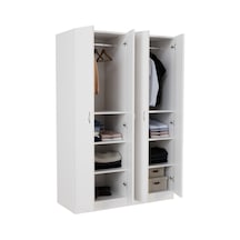 Gümüş Giyinme Dolabı - Çok Amaçlı Dolap - Gardırop 180 Cm-4 Kapaklı