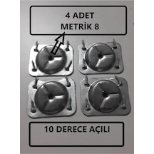 Hamadex Açılı Metal Bağlantı Aparatı, M8 Vida Girişli, 4 Adet, Mobilya Montaj Aparatı, Masa Sandalye Sehpa İçi Çok Renkli